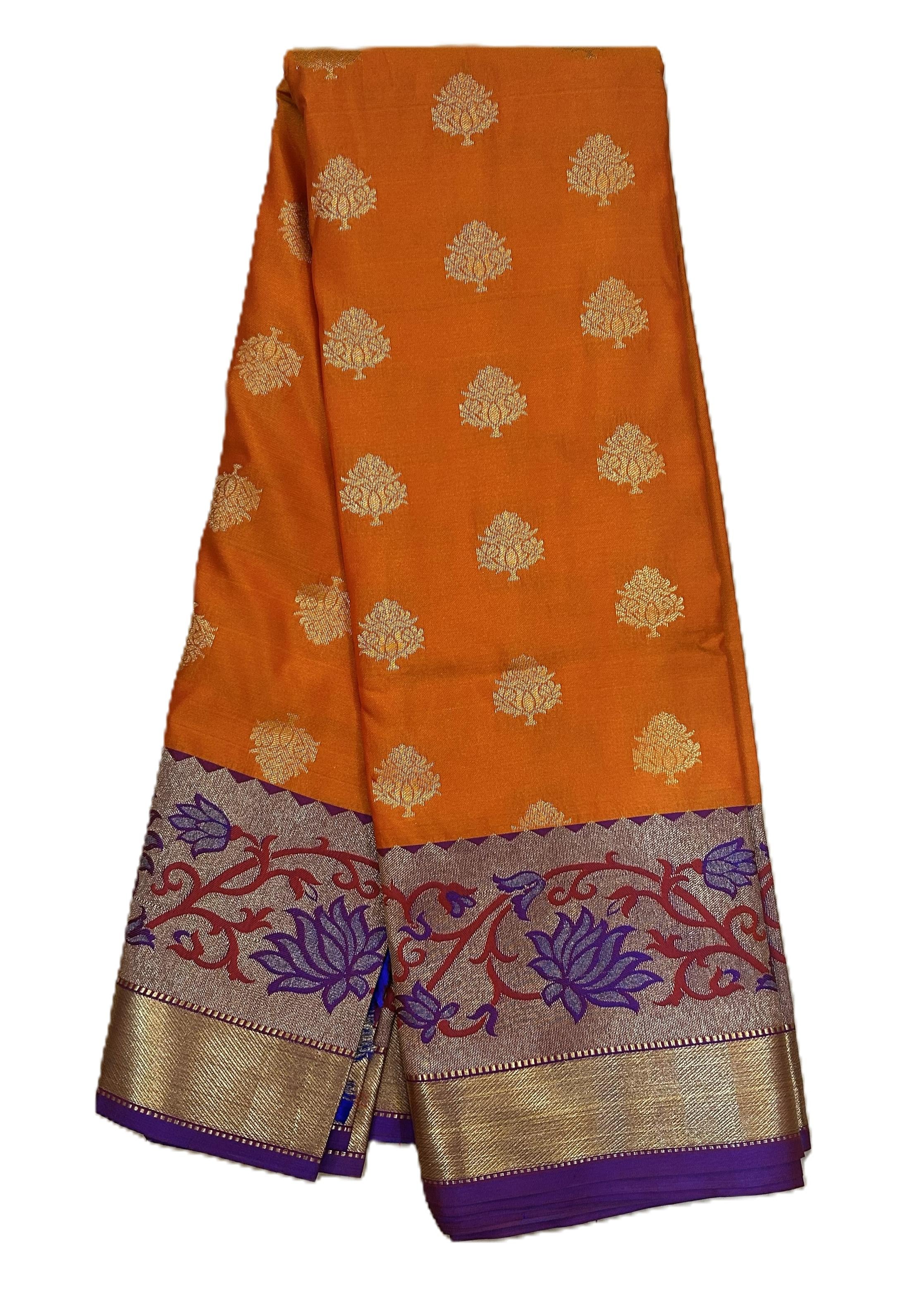 Banarasi Semi Silk Orange