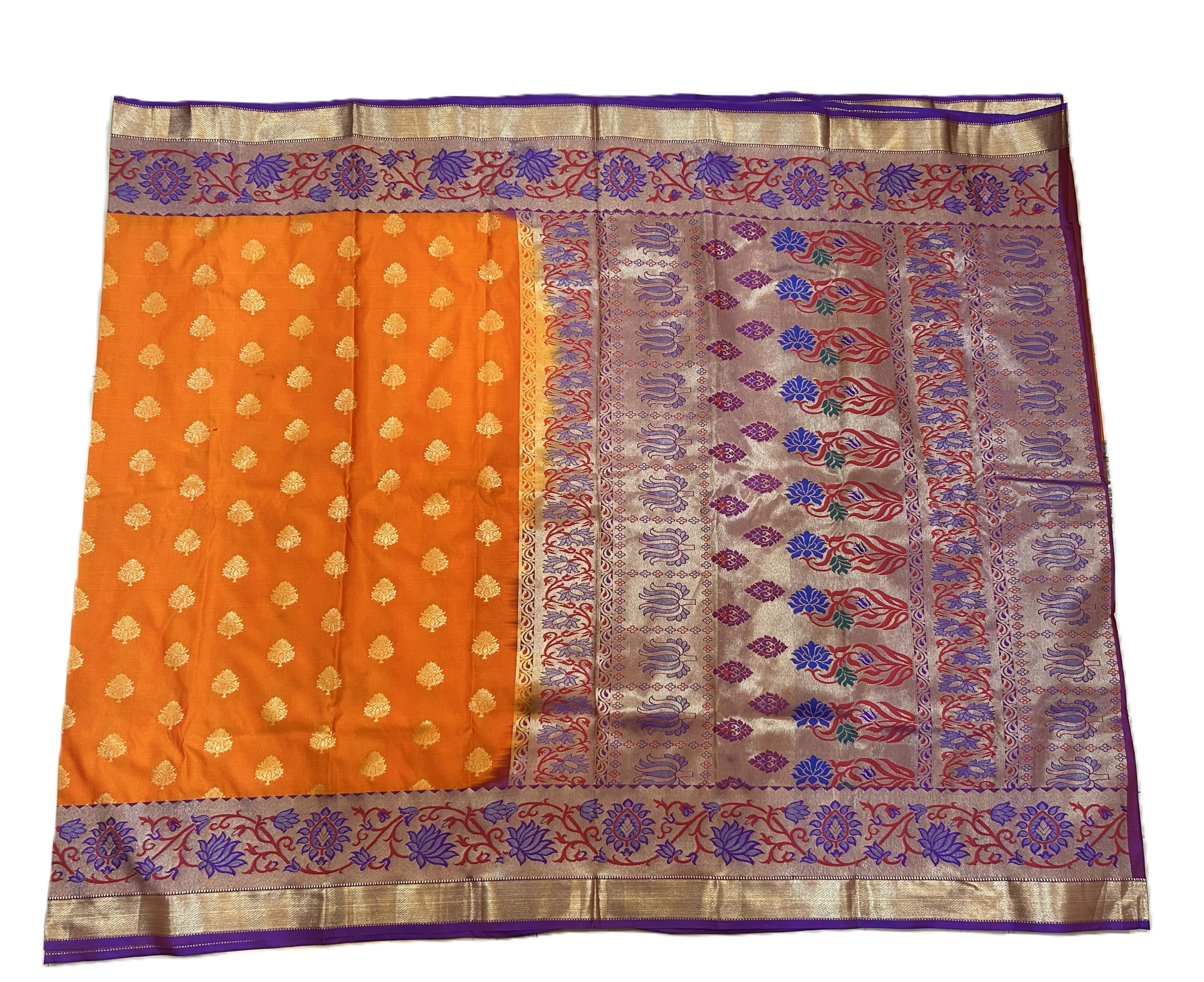 Banarasi Semi Silk Orange