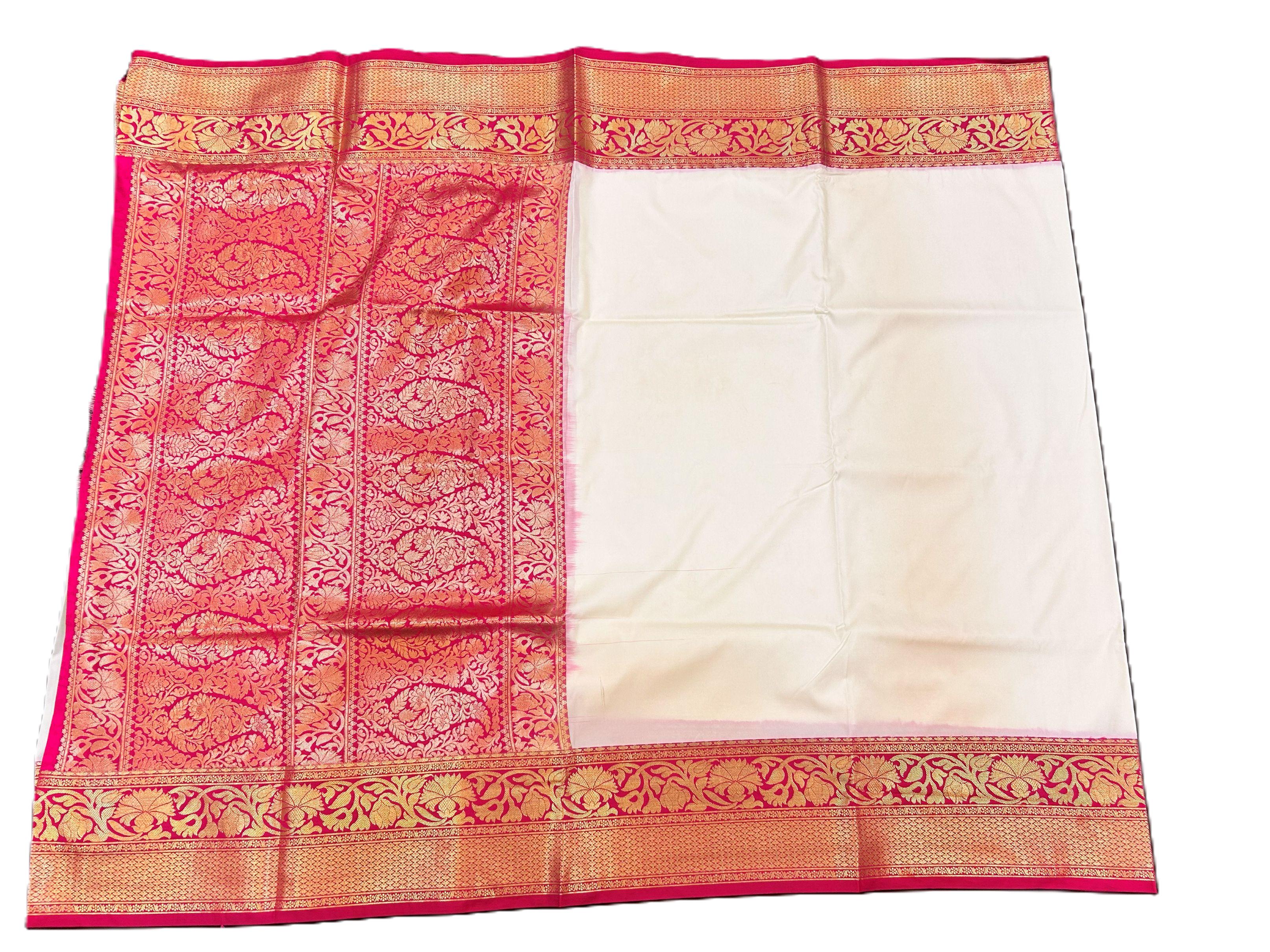 White Banarasi Silk