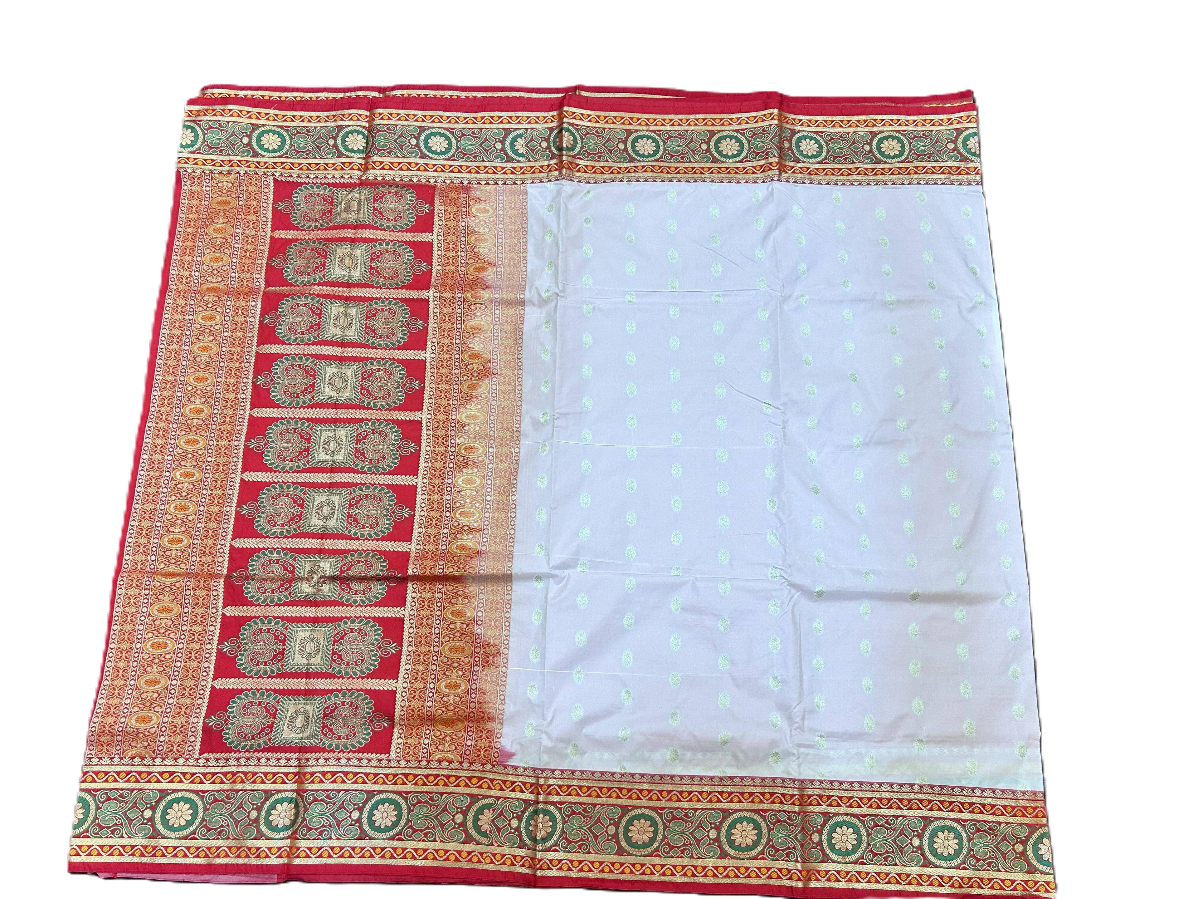 White Paithani Silk