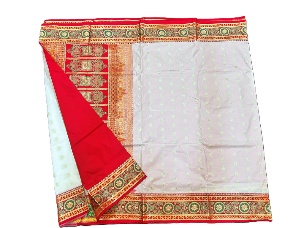 White Paithani Silk